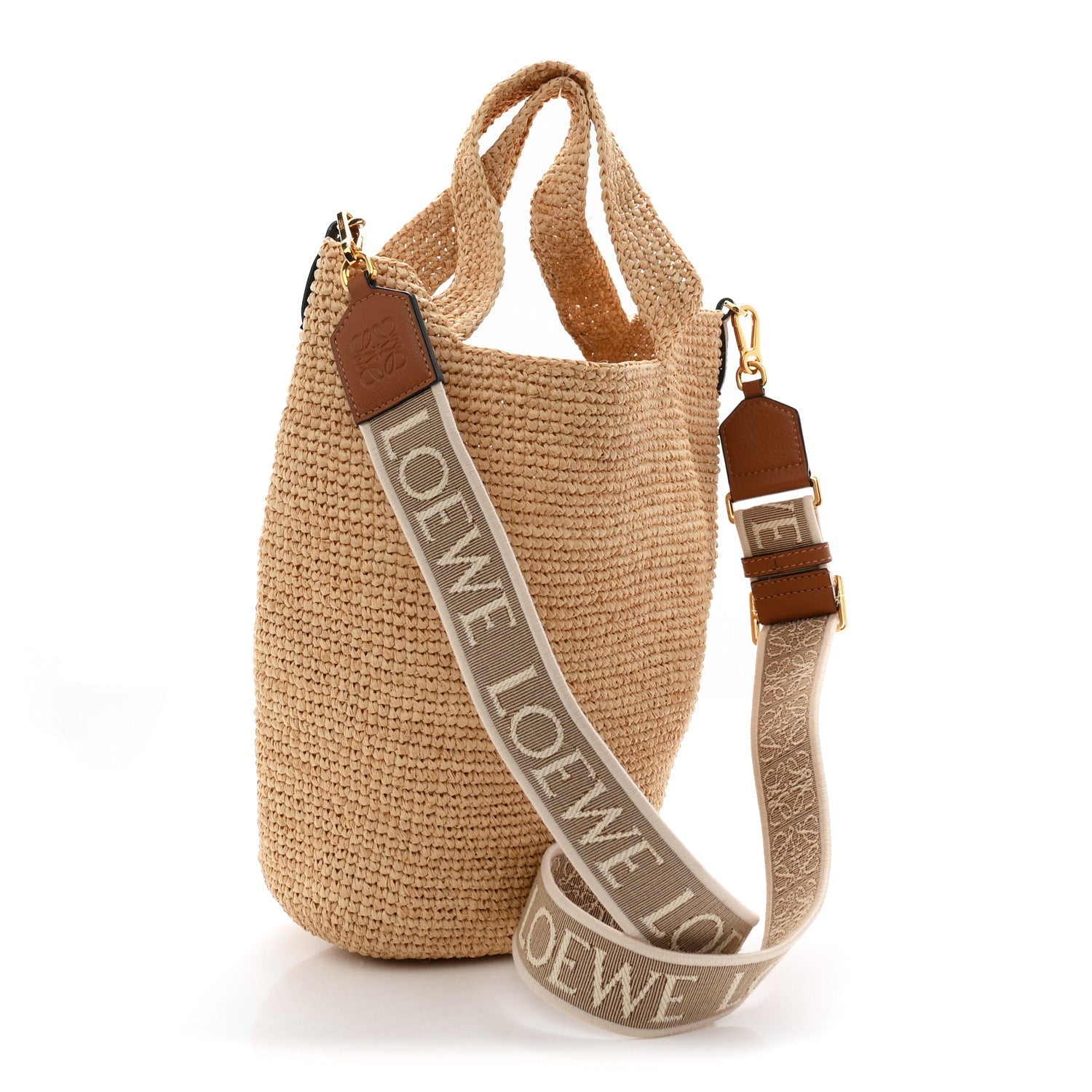 Raffia Mini Slit Tote Bag Natural Tan