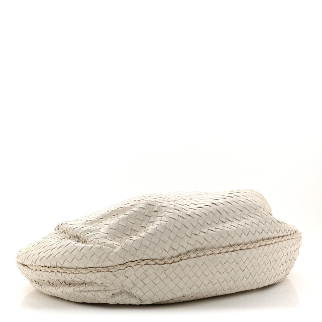 Nappa Intrecciato Large Belly Veneta Hobo White
