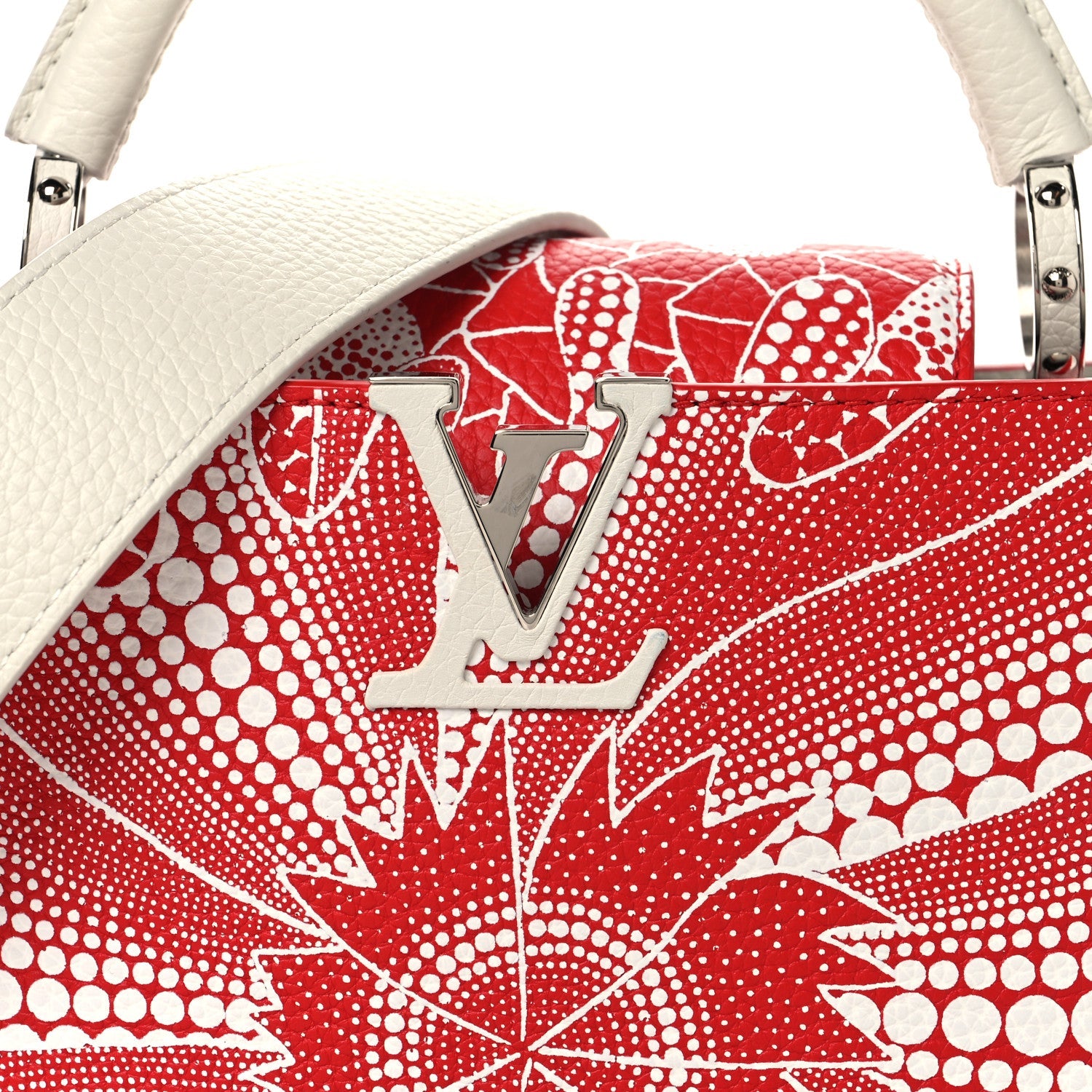 LV X YK Taurillon Psychedelic Flower Capucines BB Rouge