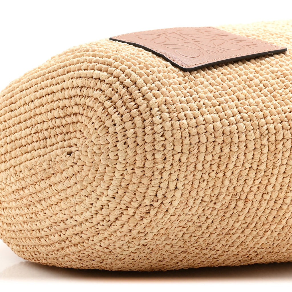 Raffia Mini Slit Tote Bag Natural Tan