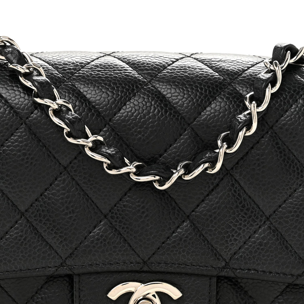 Caviar Quilted Mini Square Flap Black