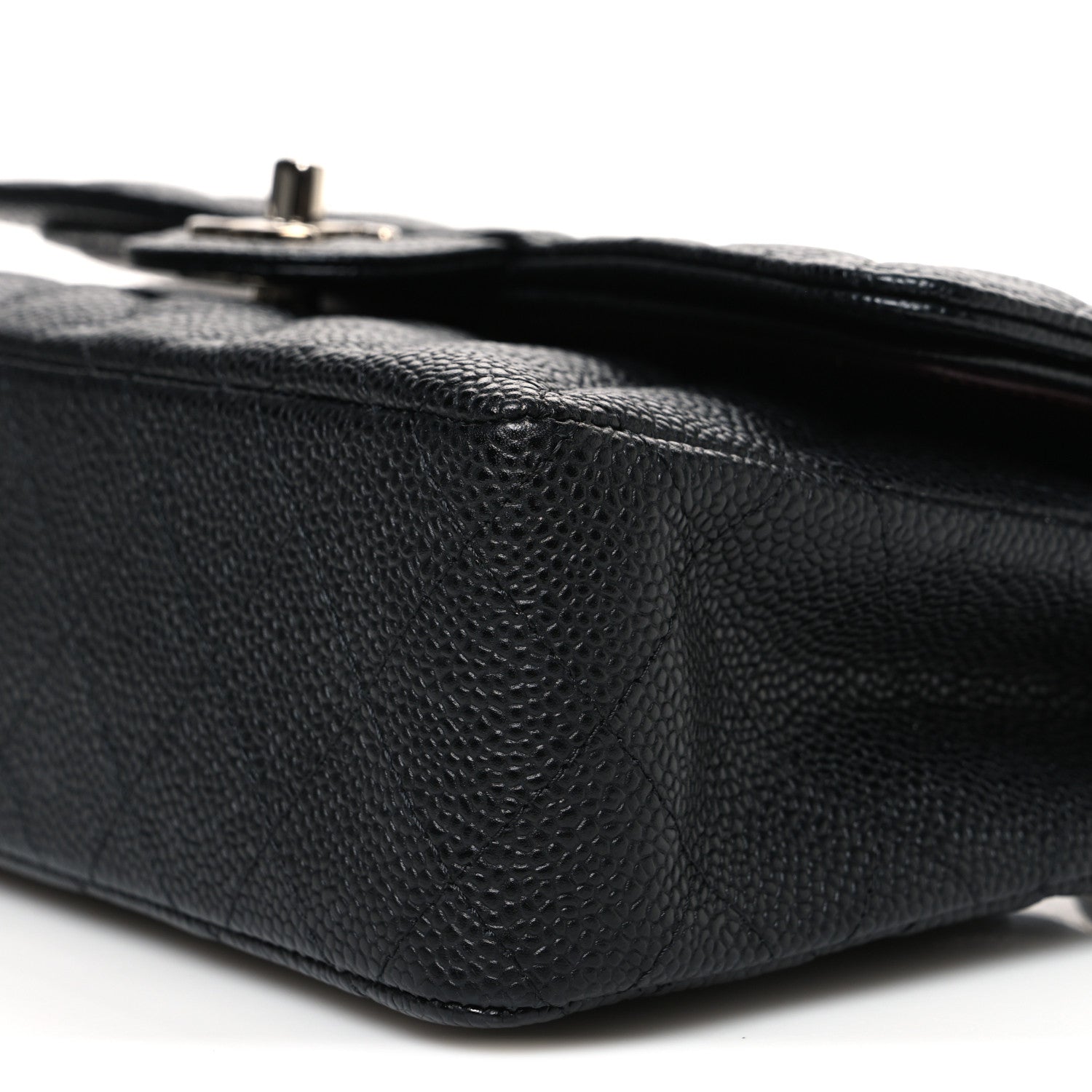Caviar Quilted Small Double Flap Black
