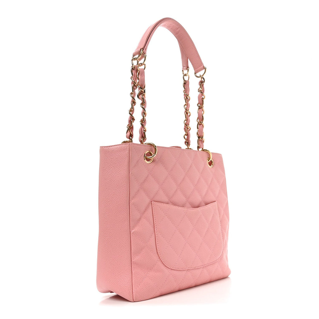 Caviar Quilted Petit Shopping Tote PST Pink