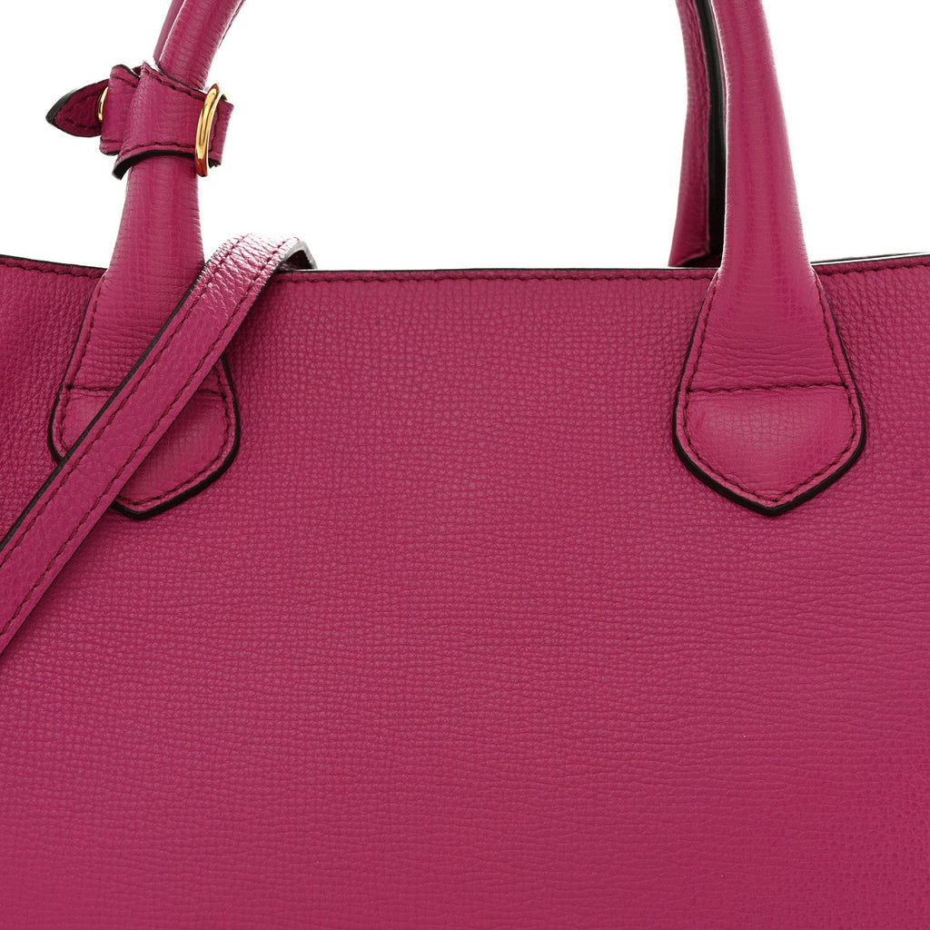Grainy Calfskin House Check Medium Banner Tote Brilliant Fuchsia