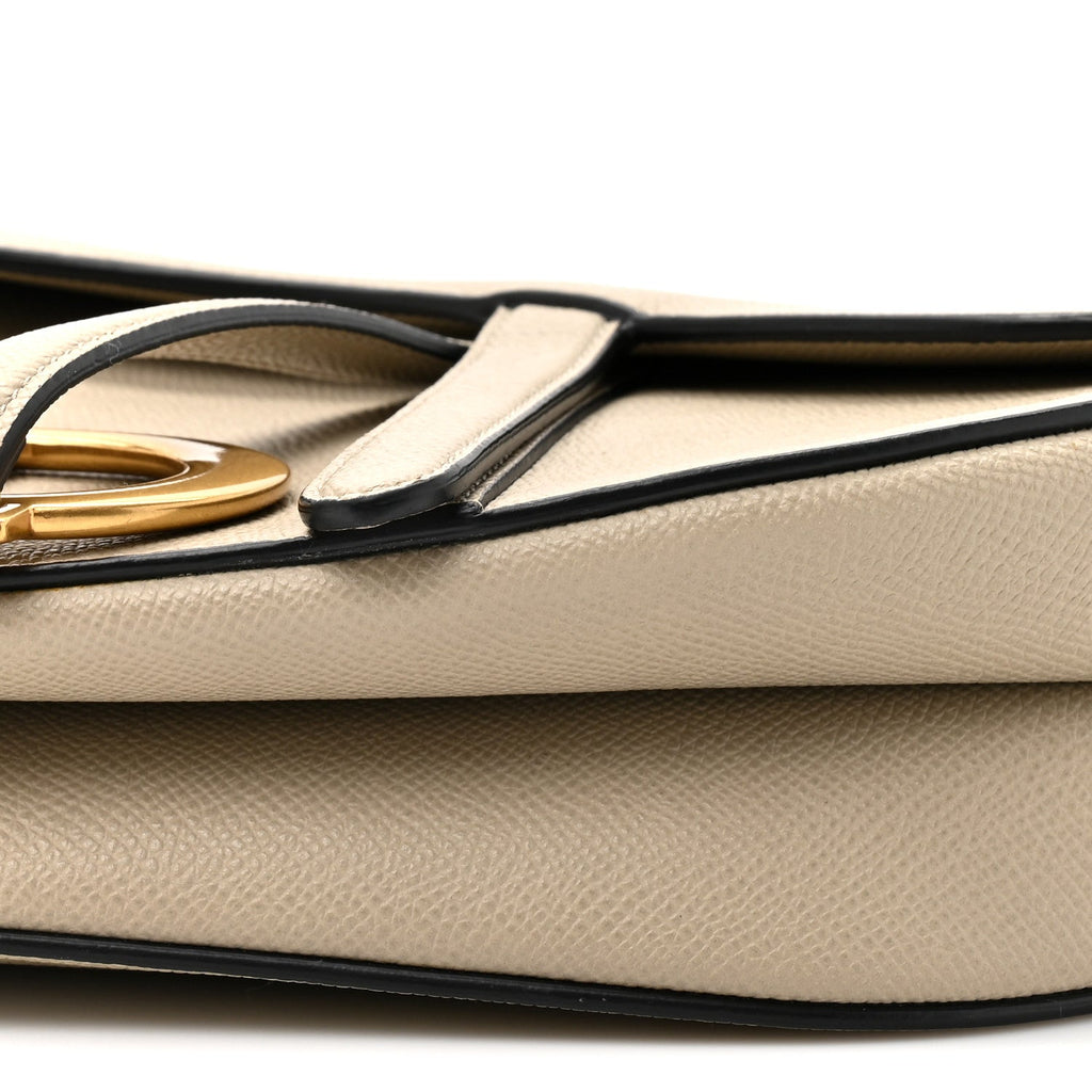 Grained Calfskin Saddle Bag With Strap Sable