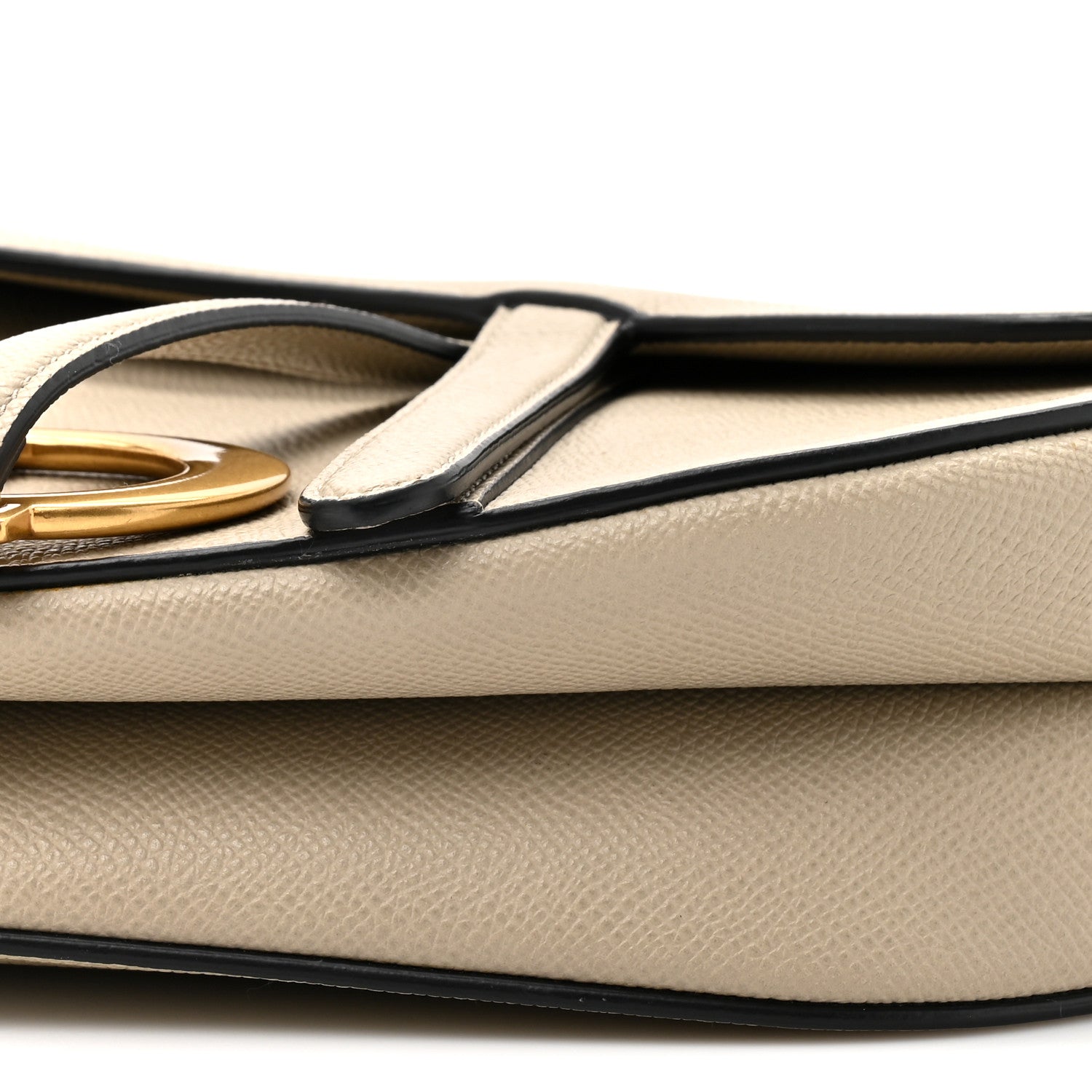 Grained Calfskin Saddle Bag With Strap Sable