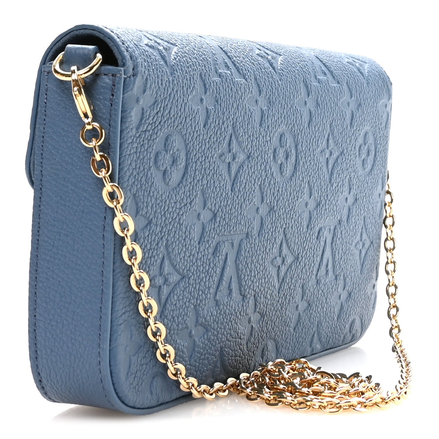 Empreinte Pochette Felicie Chain Wallet Blue Jean