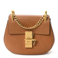 Grained Lambskin Mini Drew Shoulder Bag Caramel