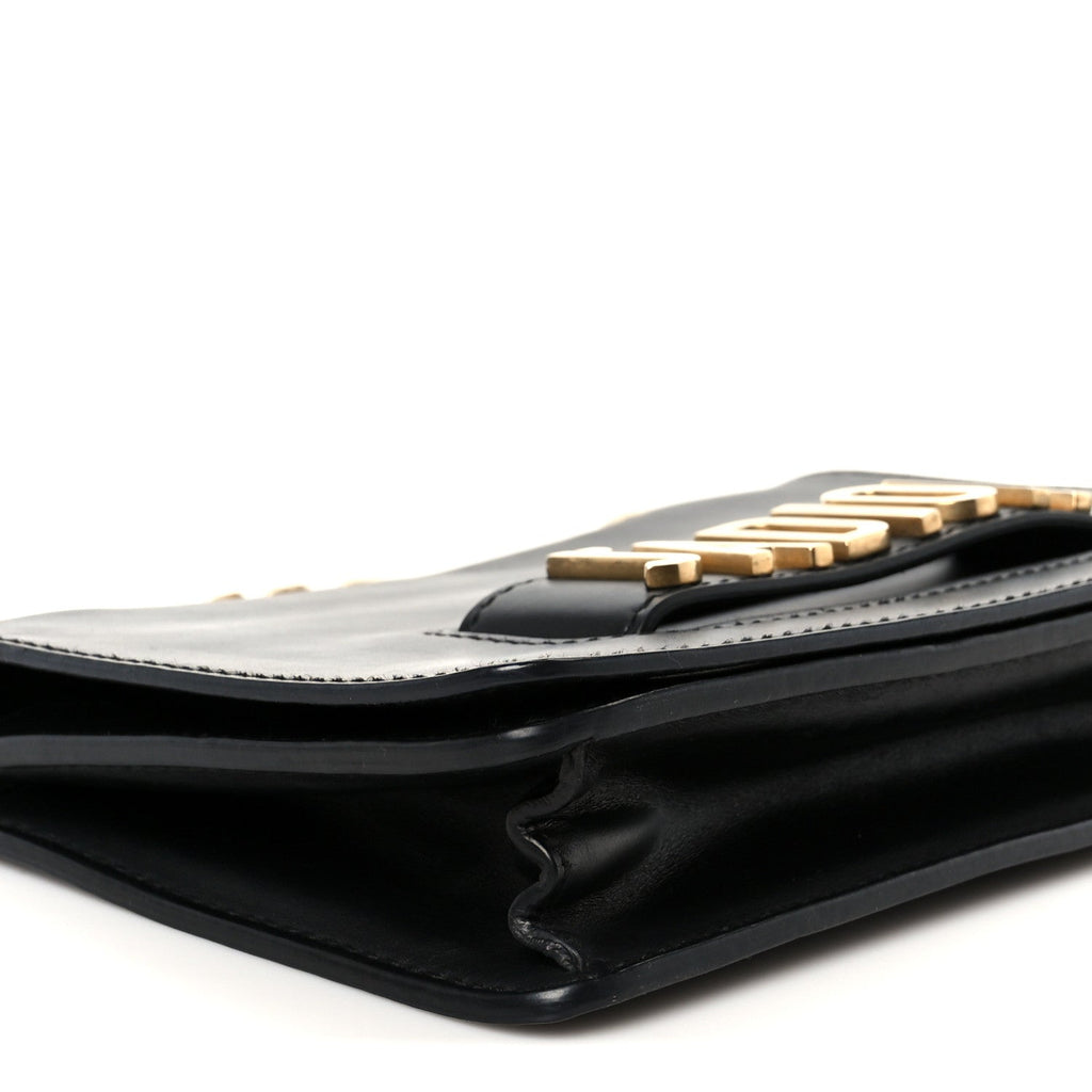 Calfskin J'Adior Chain Flap Bag Black