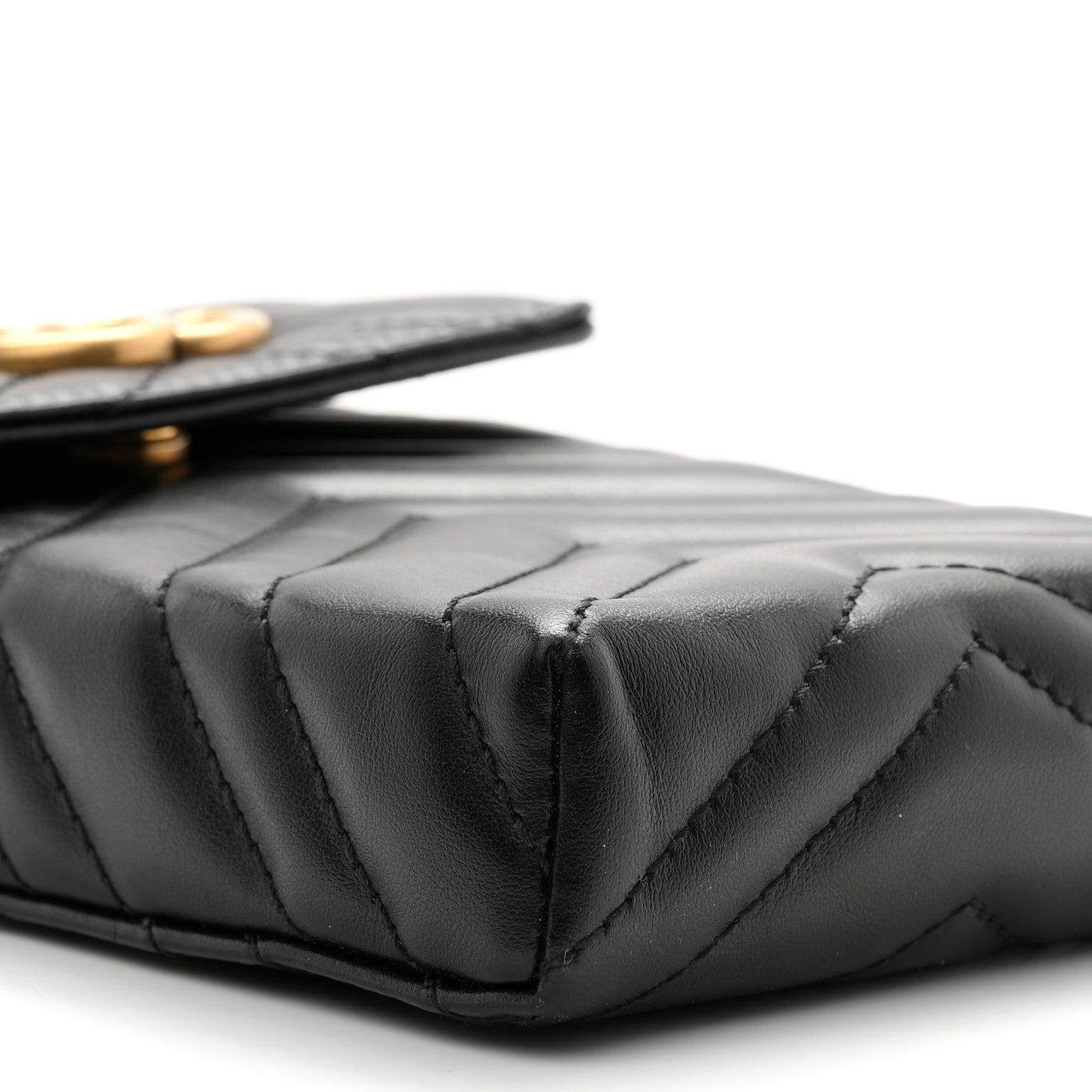 Calfskin Small GG Marmont Phone Crossbody Bag Black