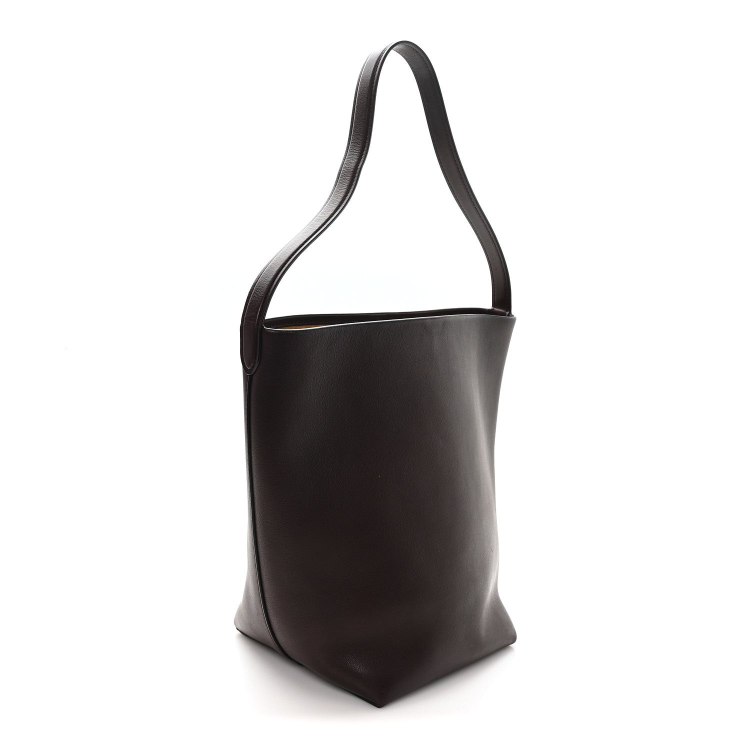 Polished Saddle Calfskin Medium N/S Park Tote Acajou