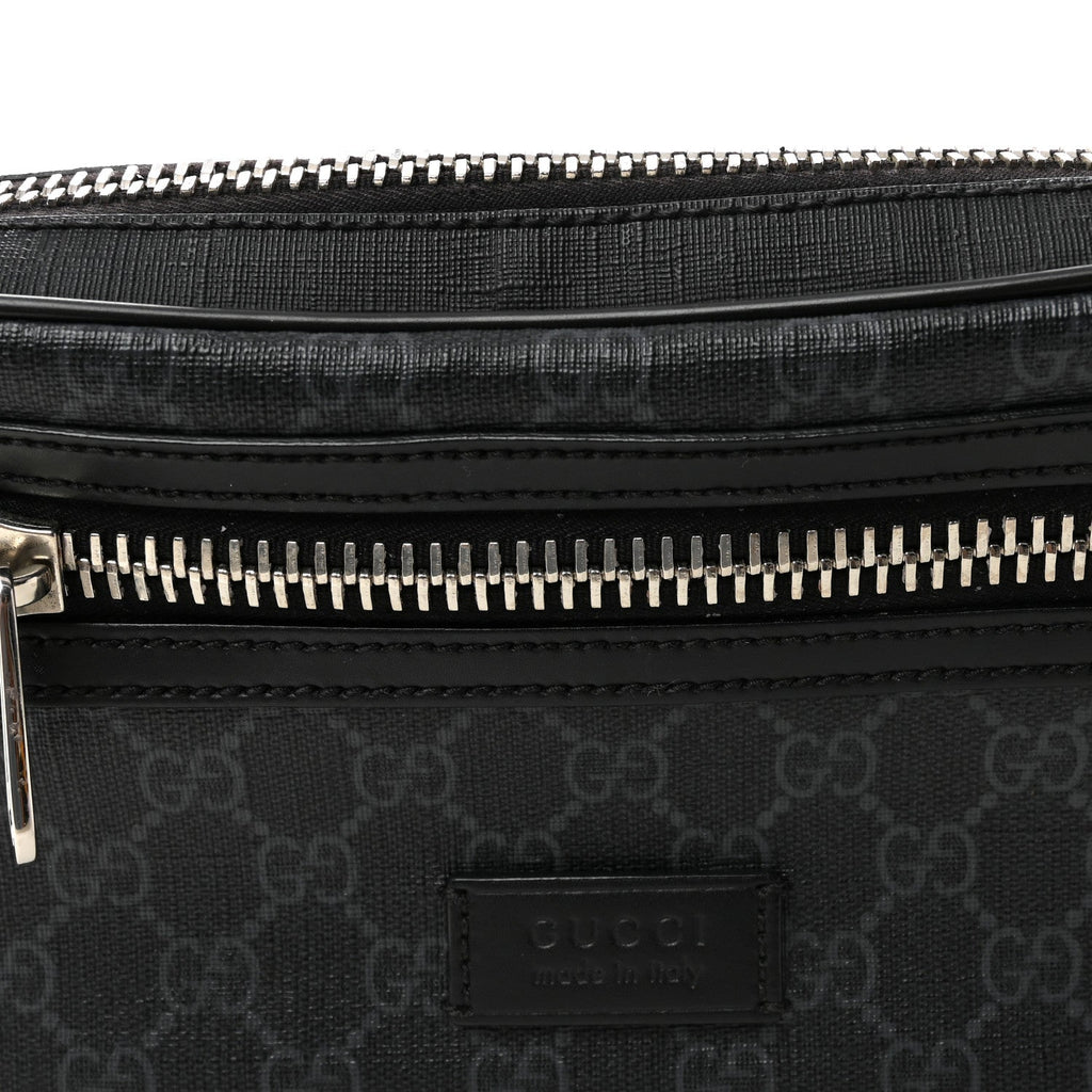 Soft GG Supreme Monogram Web Belt Bag Black Grey