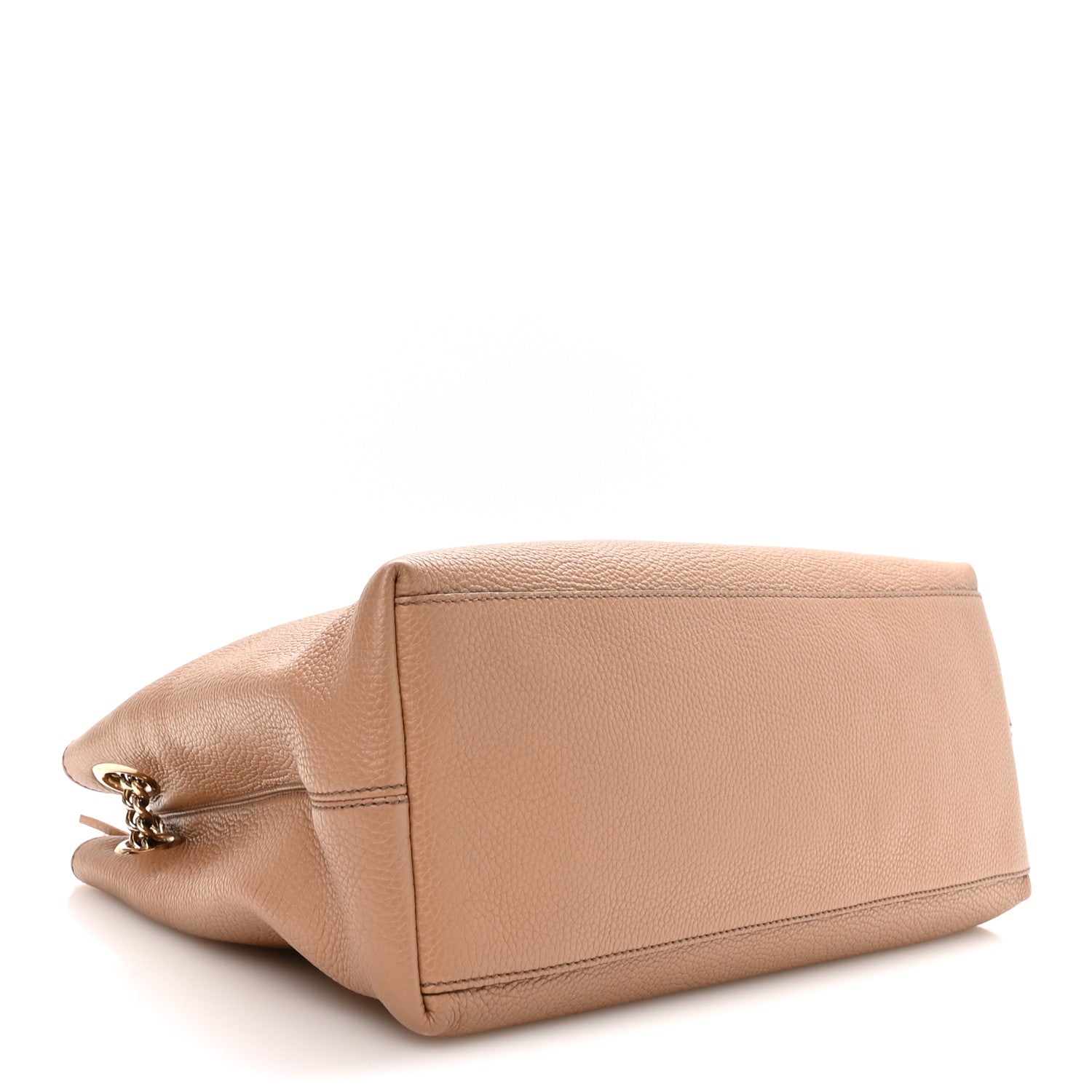Pebbled Calfskin Medium Soho Chain Shoulder Bag Camelia