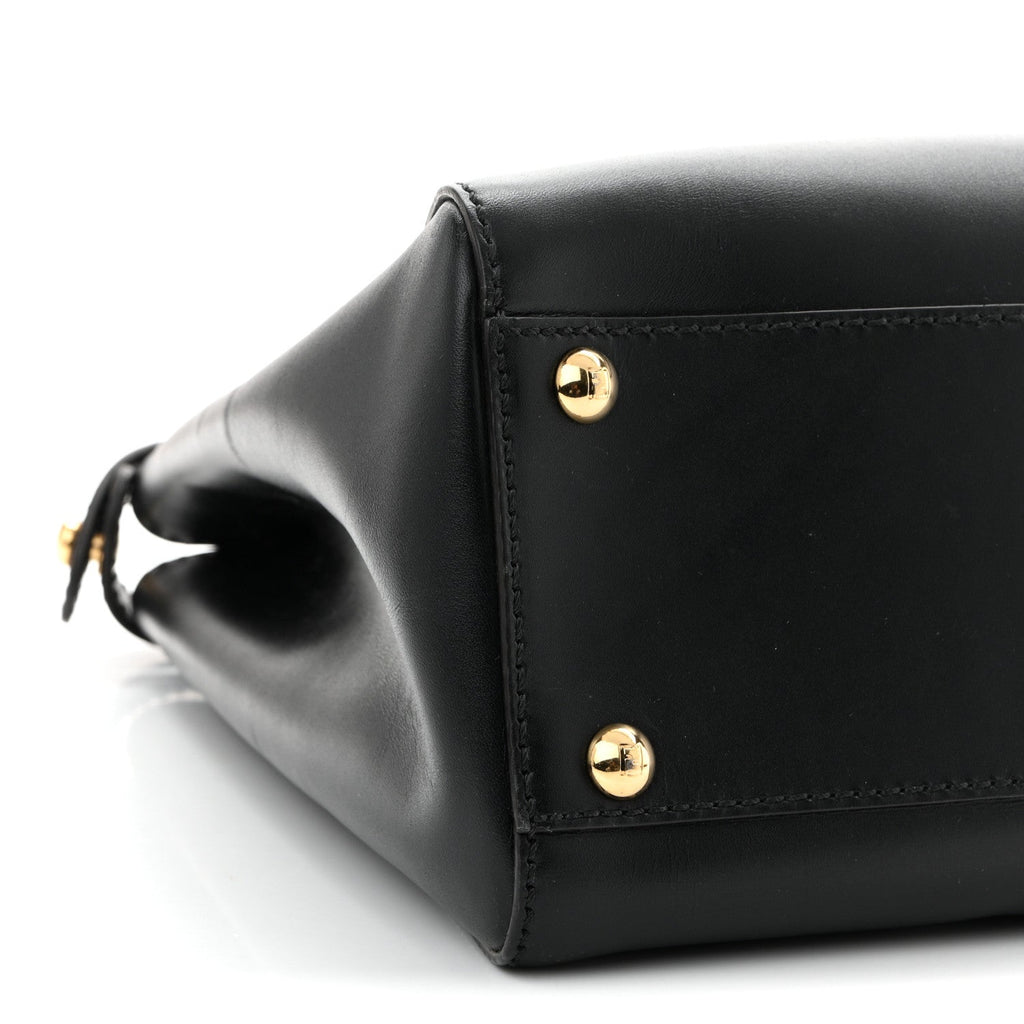 Vitello Morgan Fabric Jacquard Pequin Medium Peekaboo Iconic Satchel Black Tobacco