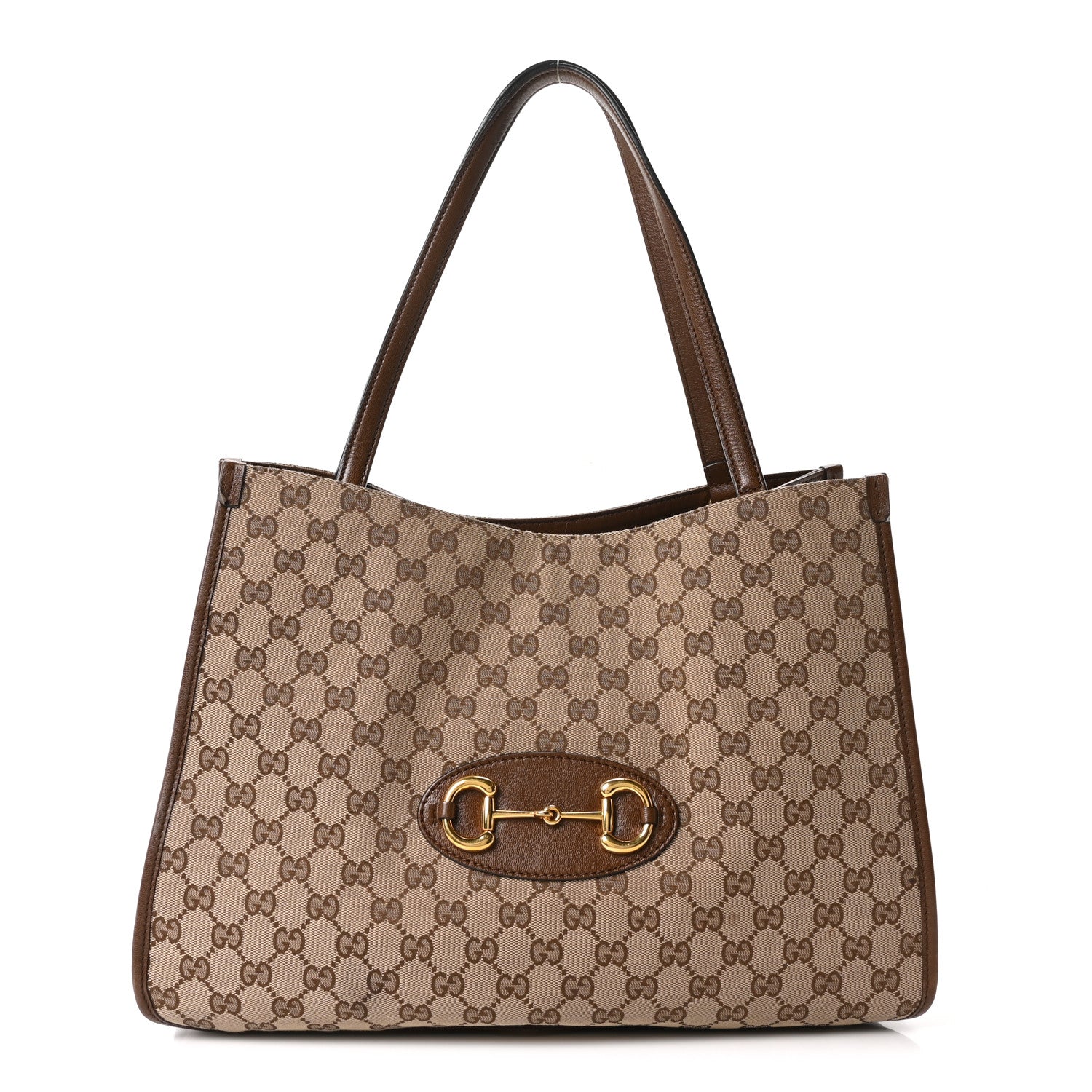 Monogram New Sakai Calfskin Lux Horsebit 1955 Tote Bag Beige Ebony Brown Sugar