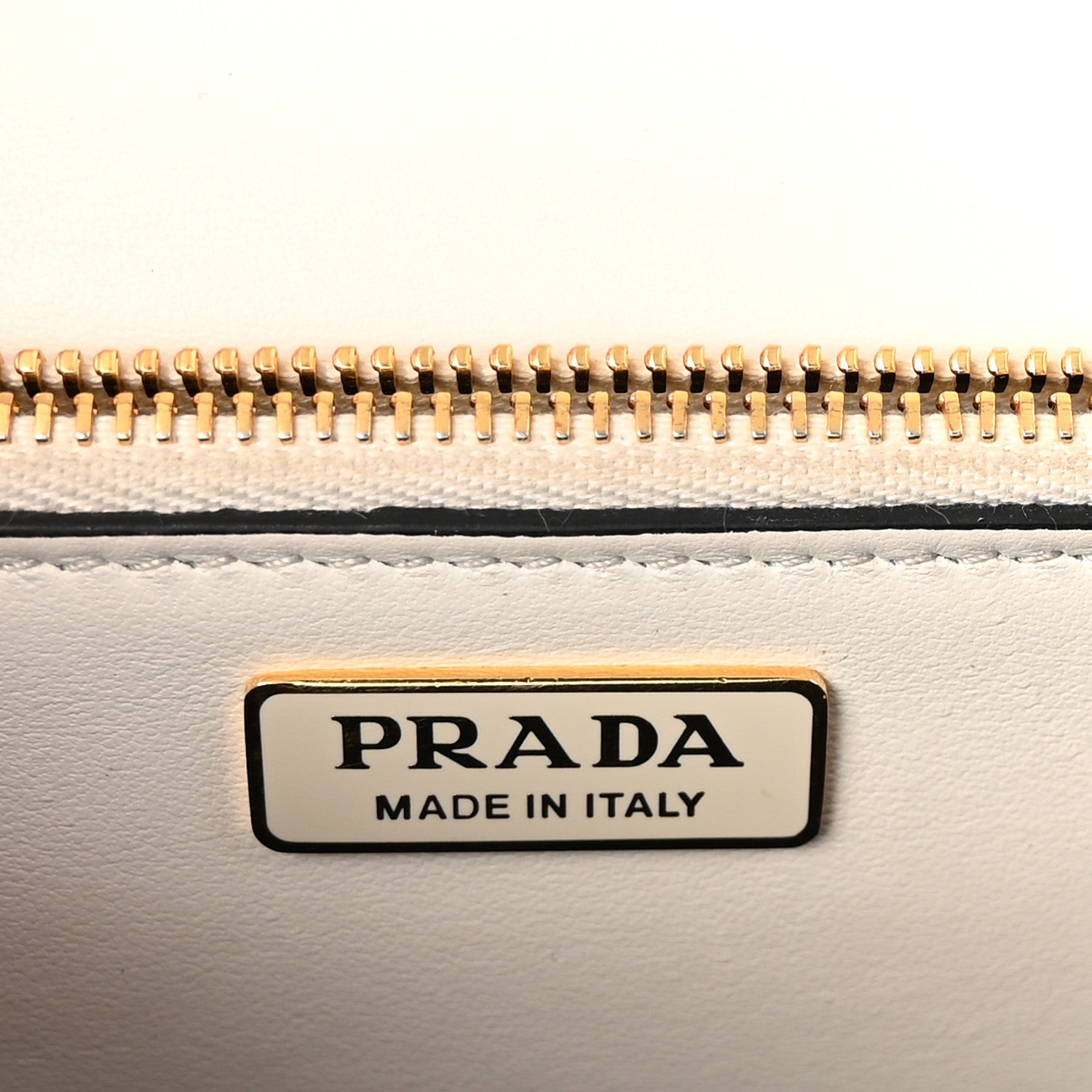 Saffiano Lux Metal Triangle Logo Mini Envelope Chain Shoulder Bag White