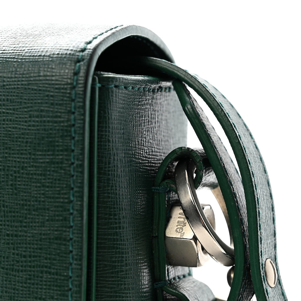 Saffiano Mini Binder Clip Bag Green