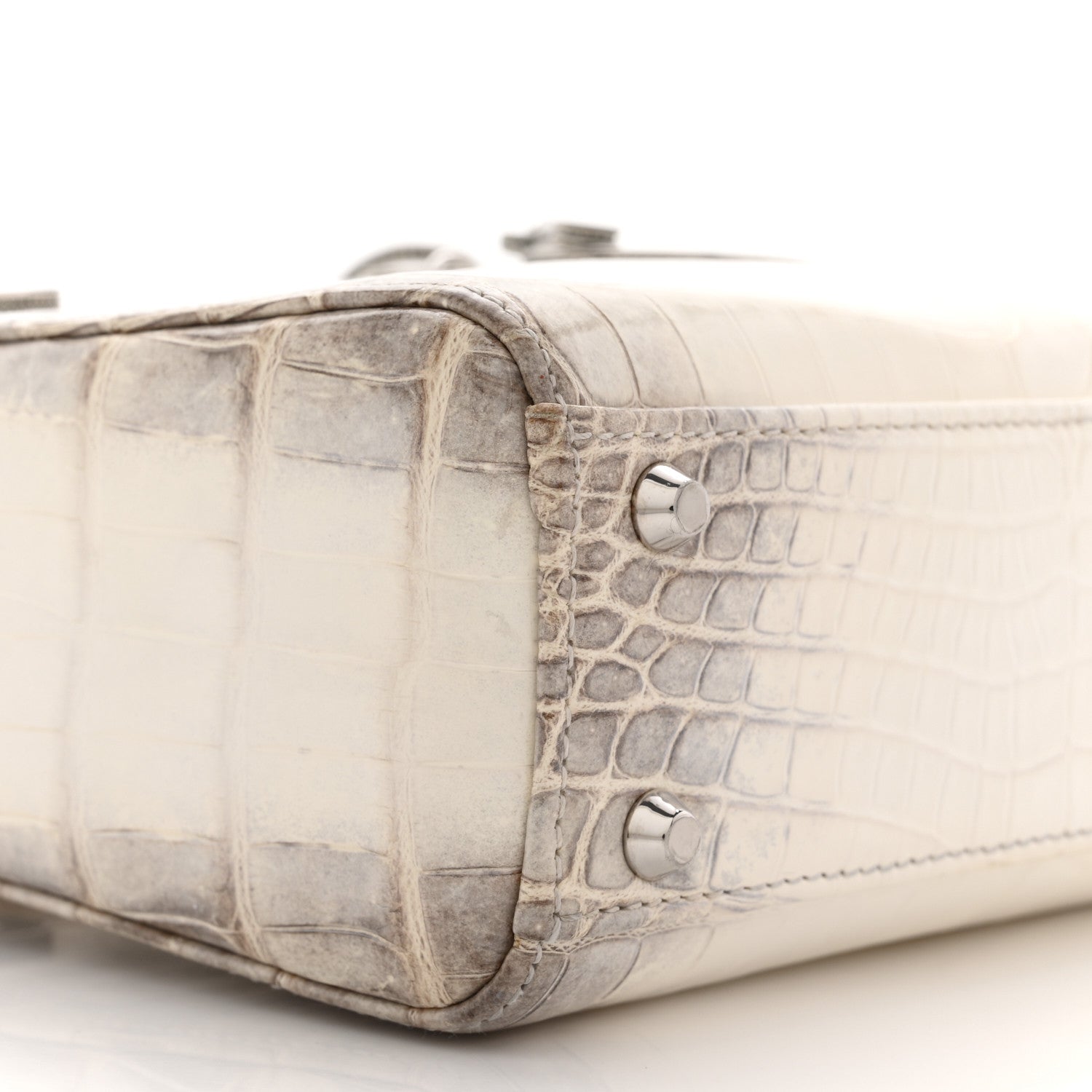 Niloticus Crocodile Himalaya Crystal Mini Lady Dior White