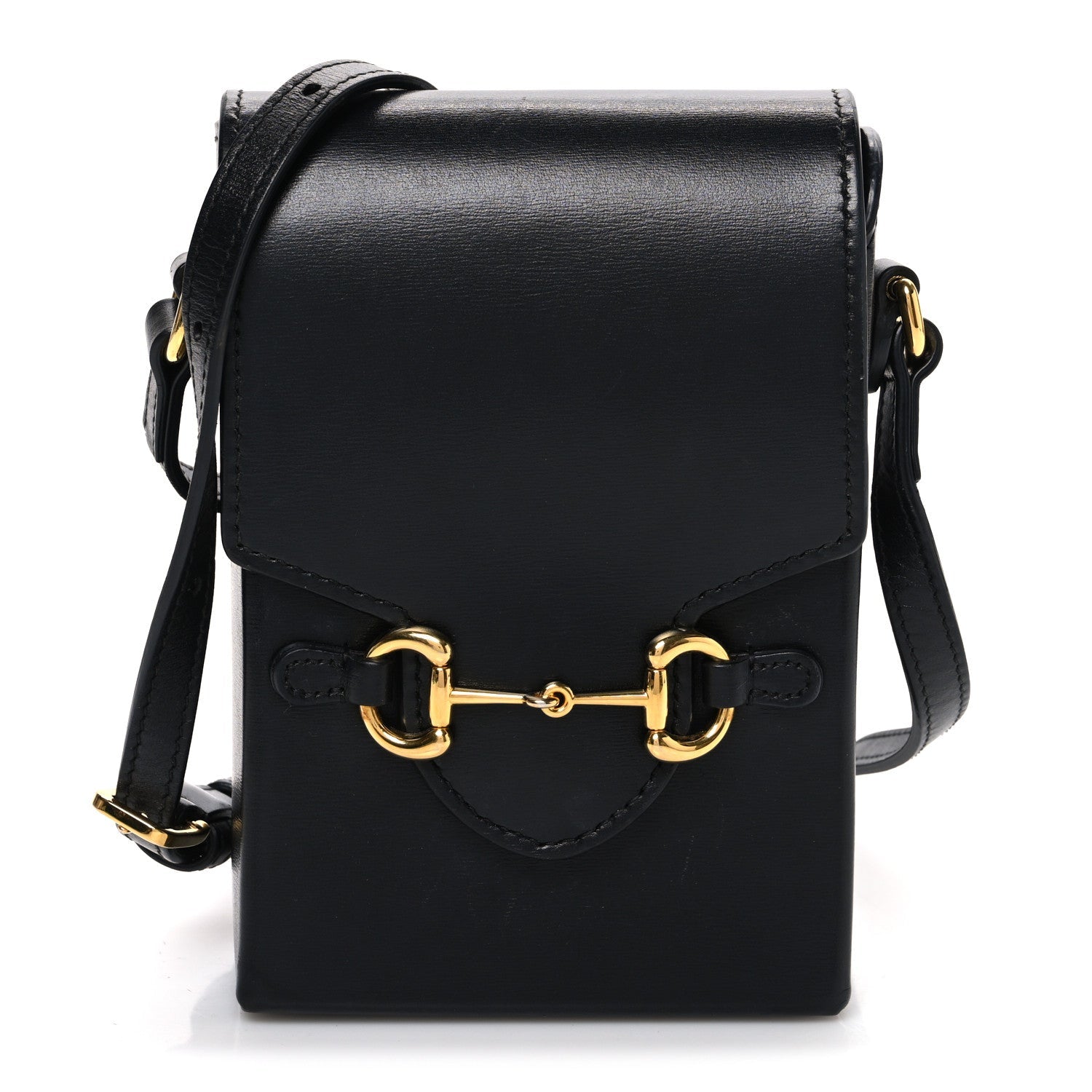 Boarded Plutone Calfskin Mini Horsebit 1955 Crossbody Bag Black