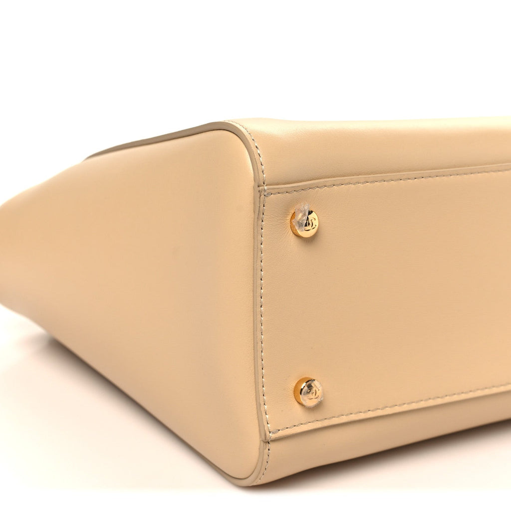Calfskin Archetype Small Shopping Tote Beige