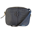 TORY BURCH Crocodile Embossed Crossbody Shoulder Bag Gray