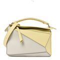 X ALBERS Nappa Calfskin Small Puzzle Bag Pale Grey Light Citrine