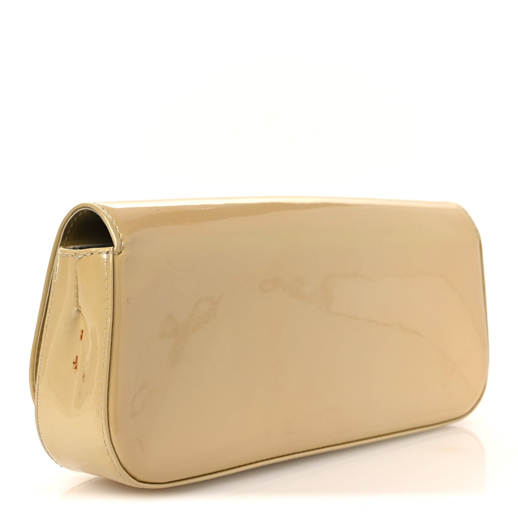 Patent Sobe Clutch Beige Poudre