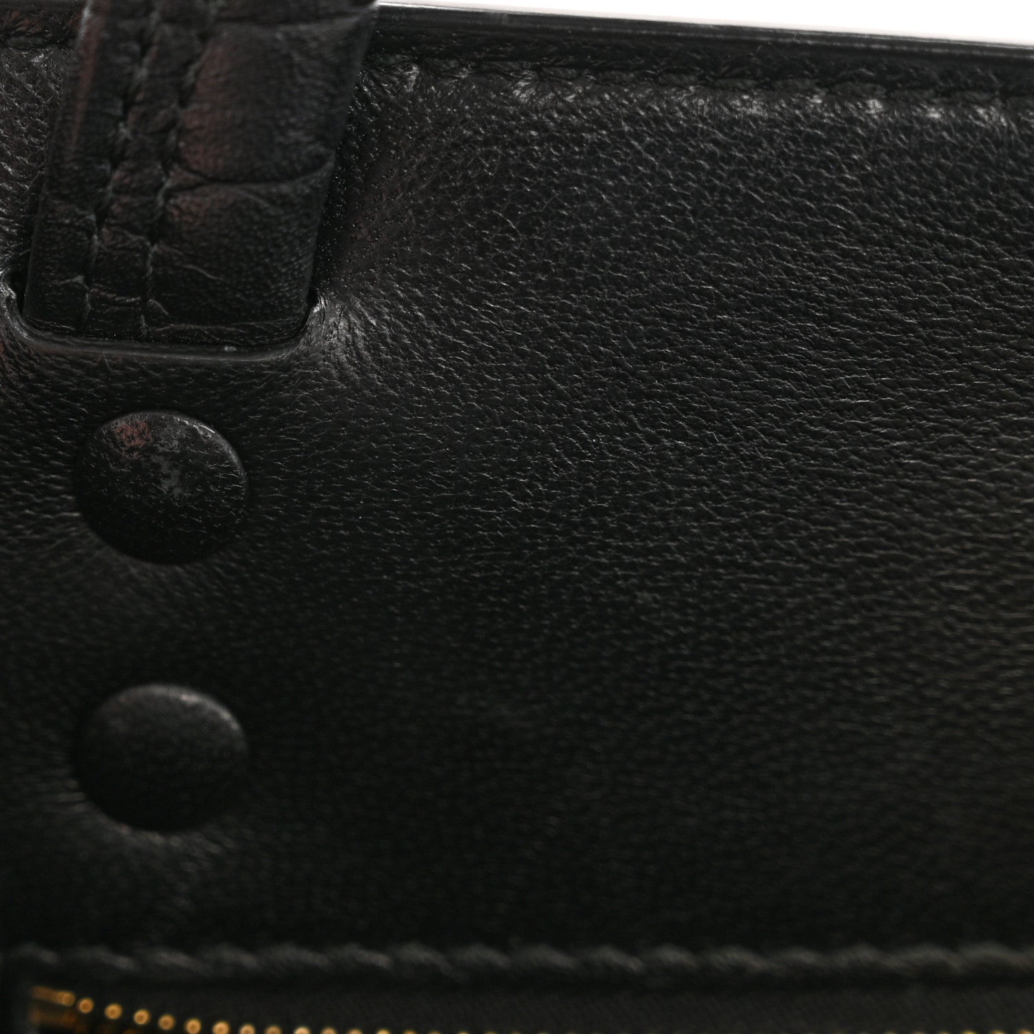 Calfskin Crocodile Embossed Medium Sharp Tote Black