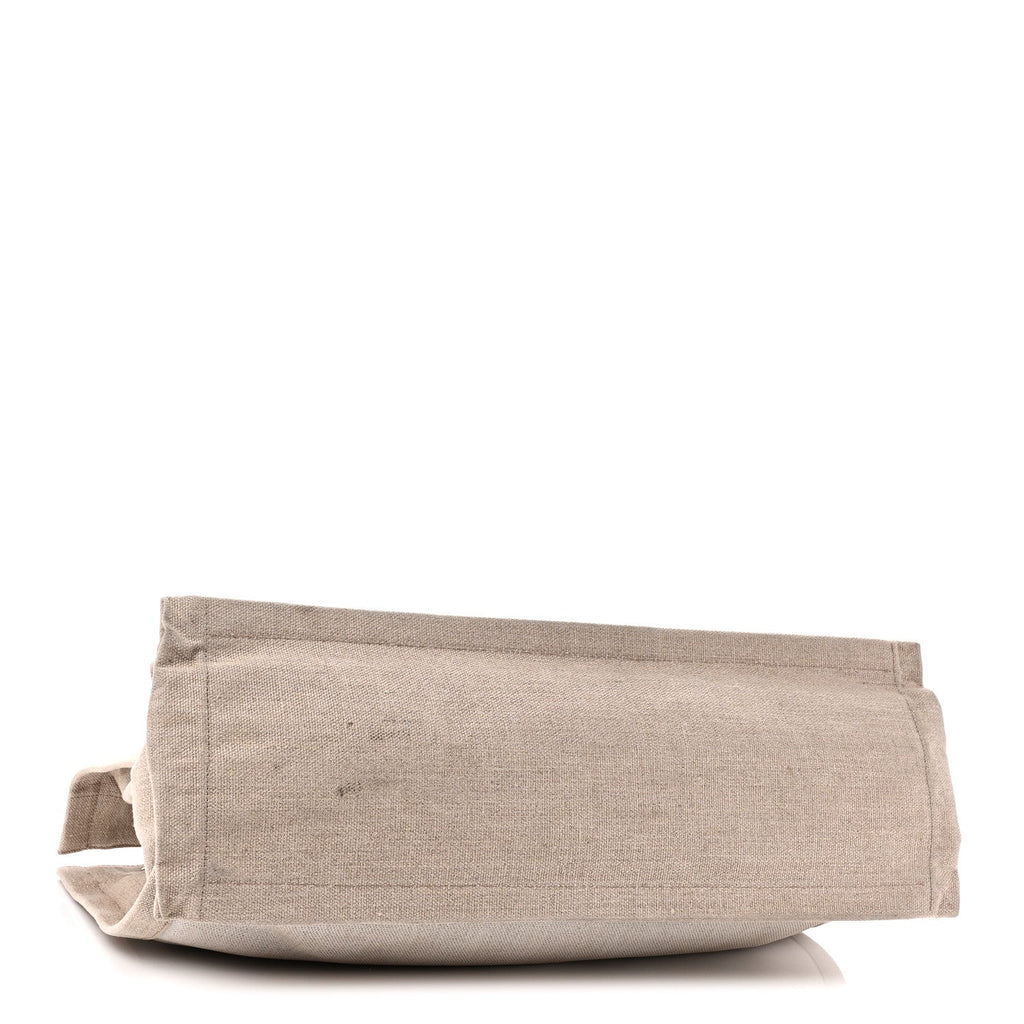 Linen Calfskin Rive Gauche Tote Greggio Natural