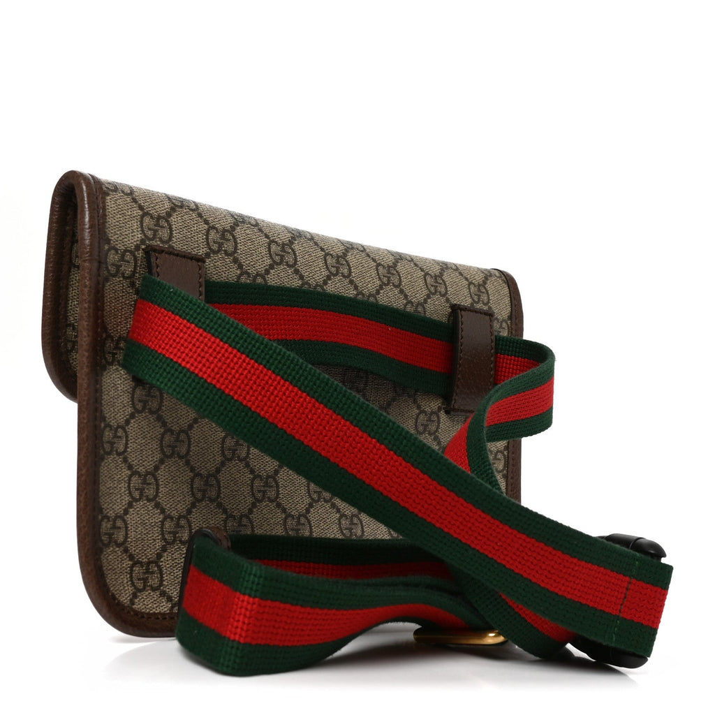 GG Supreme Monogram Neo Vintage Web Belt Bag Brown