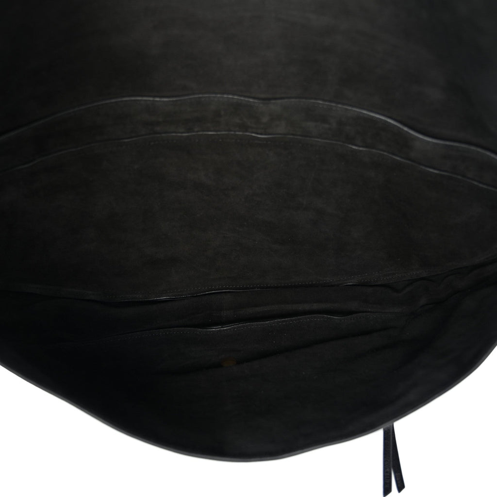 Shiny Lambskin Soft Triomphe Half Moon Bag Black