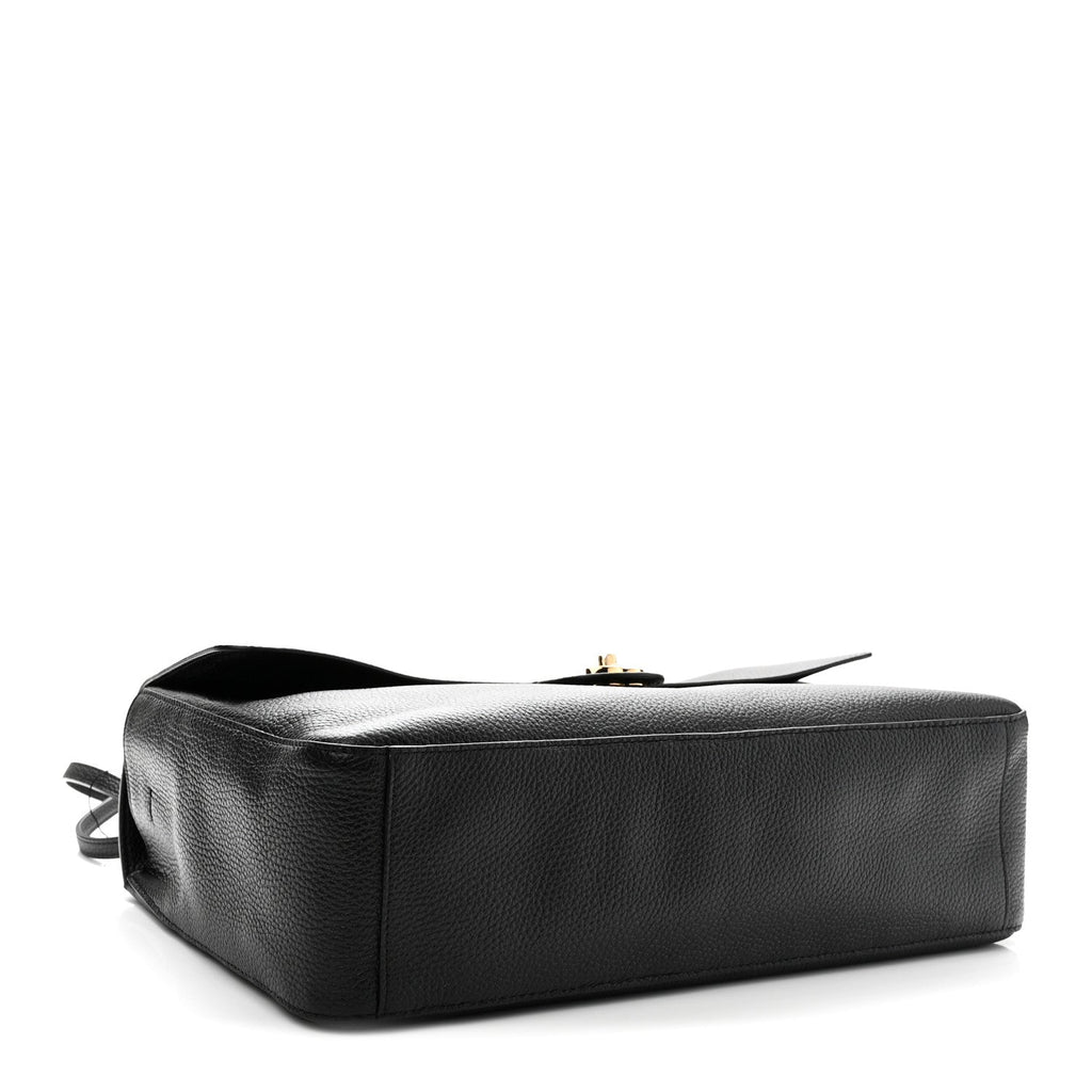 Grained Calfskin Souplissimo Maxi Flap Black