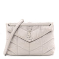 Lambskin Quilted Medium Loulou Puffer Monogram Chain Satchel Granite
