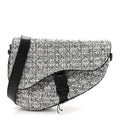 Tweed Saddle Crossbody Bag Black Silver