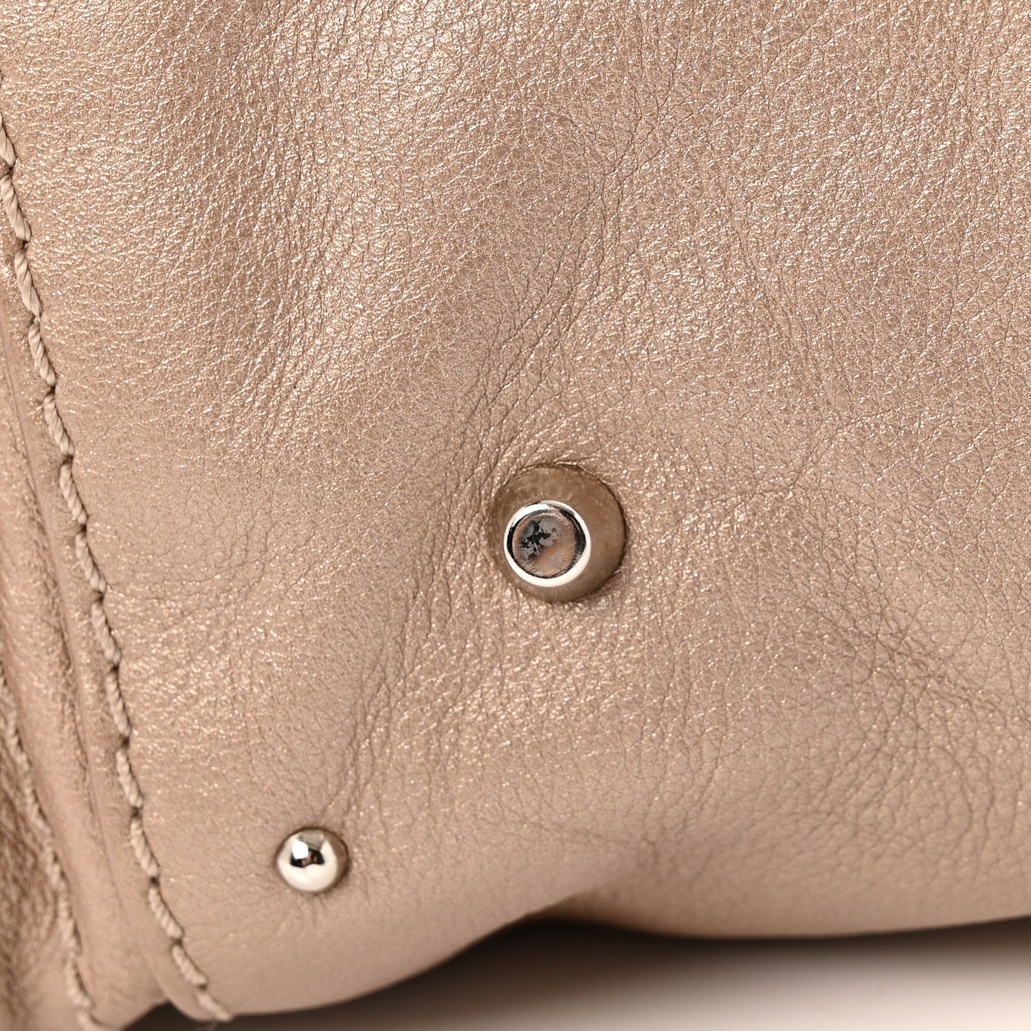 Metallic Calfskin Medium Paddington Satchel Taupe