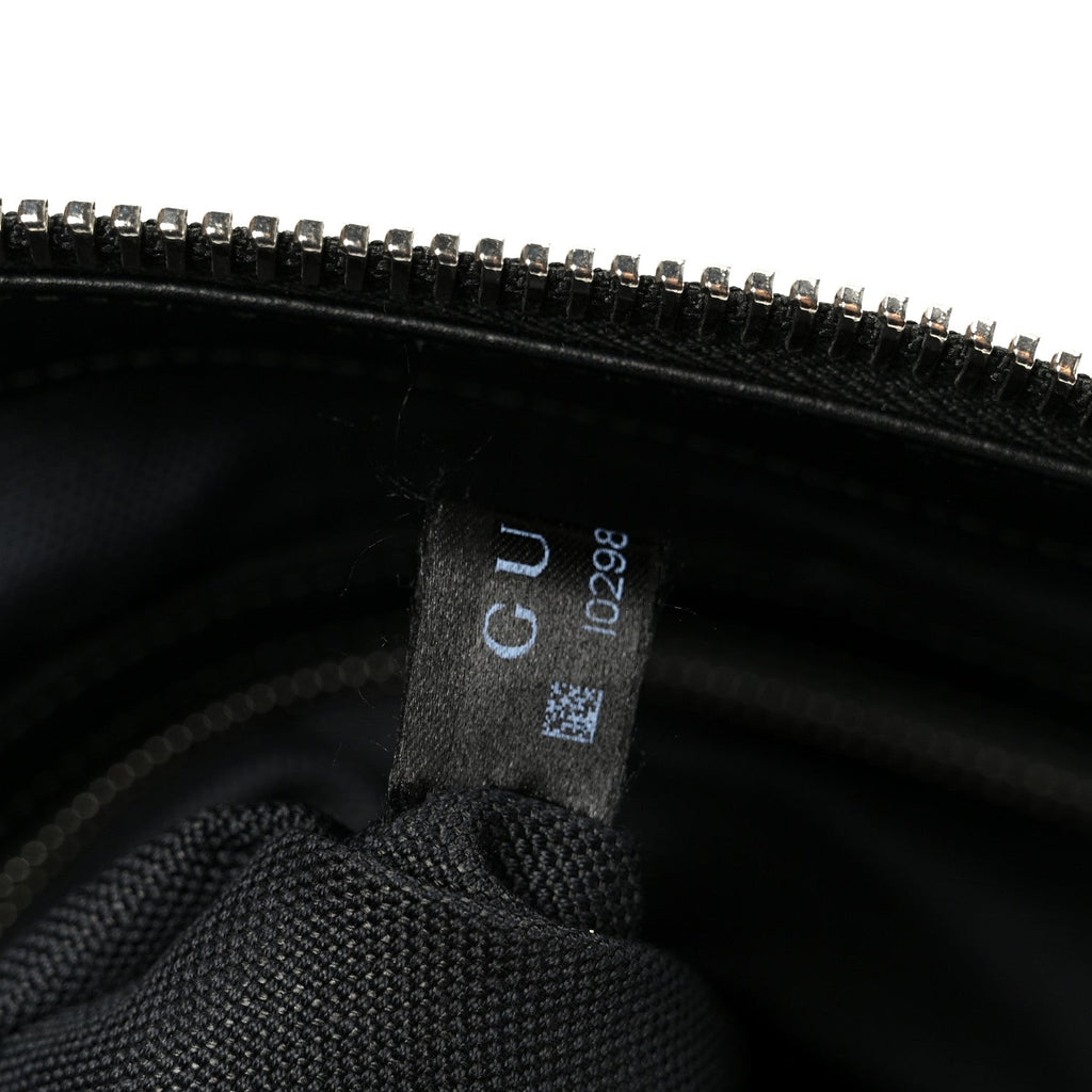 GG Supreme Monogram Appia Calfskin Web Flat Messenger Bag Black Grey Black Grey