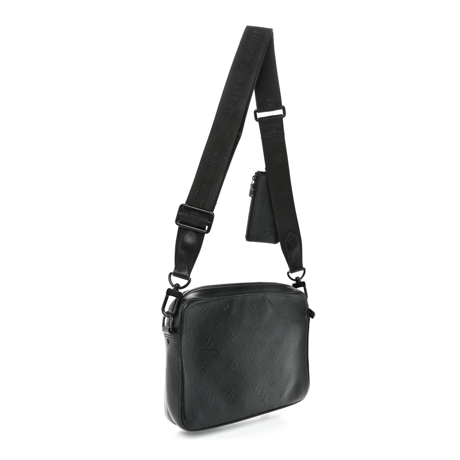 Calfskin Monogram Shadow Duo Messenger Black