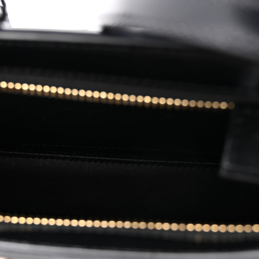 Shiny Calfskin Medium Tilly Triomphe Shoulder Bag Black