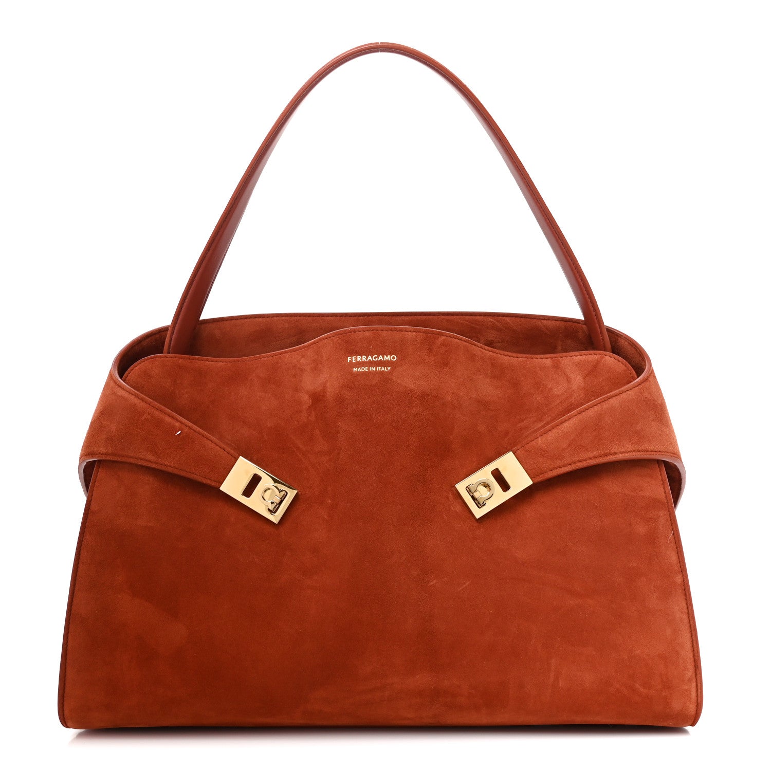 Suede Large Hug Soft Shoulder Bag Brick