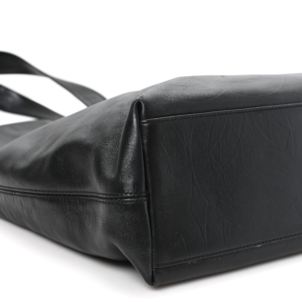 Lambskin CC Embossed Tote Black