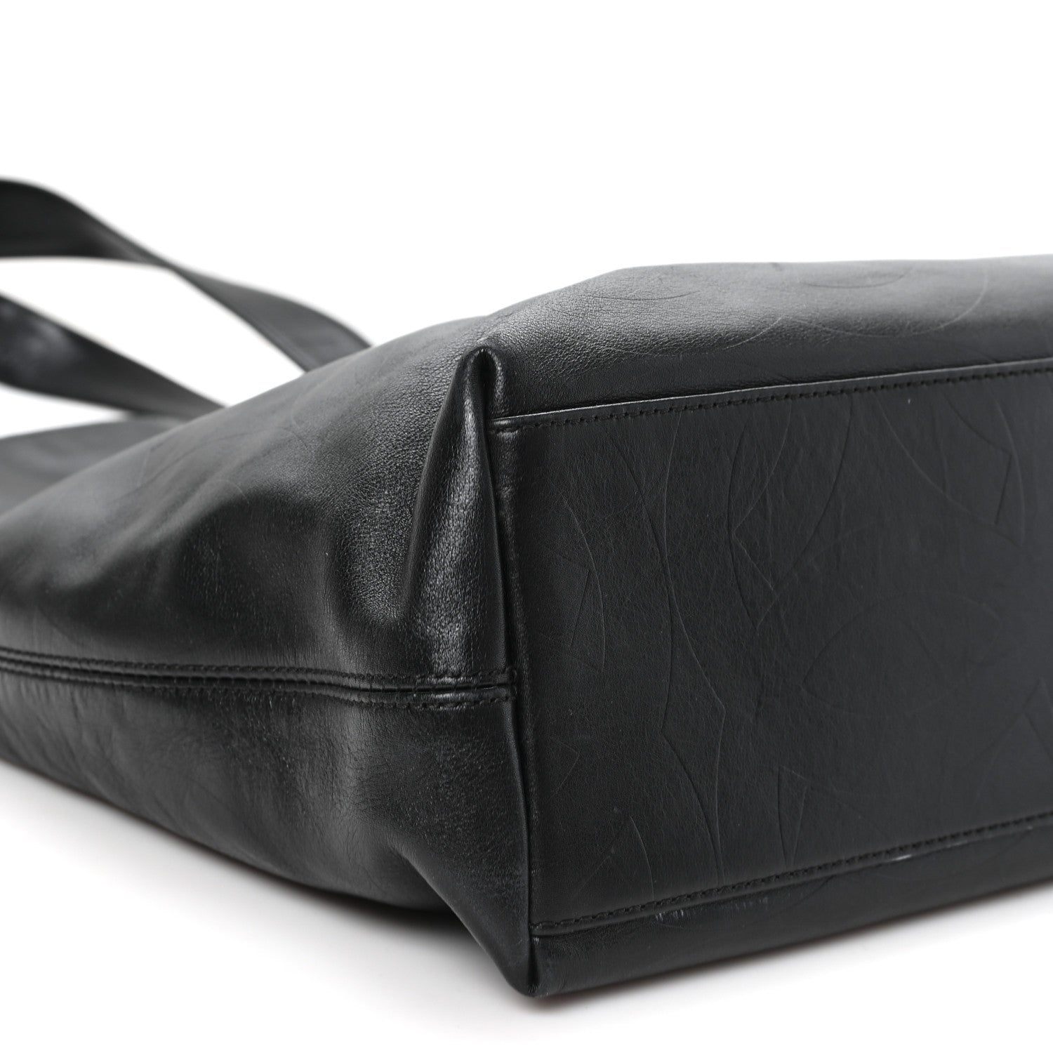 Lambskin CC Embossed Tote Black