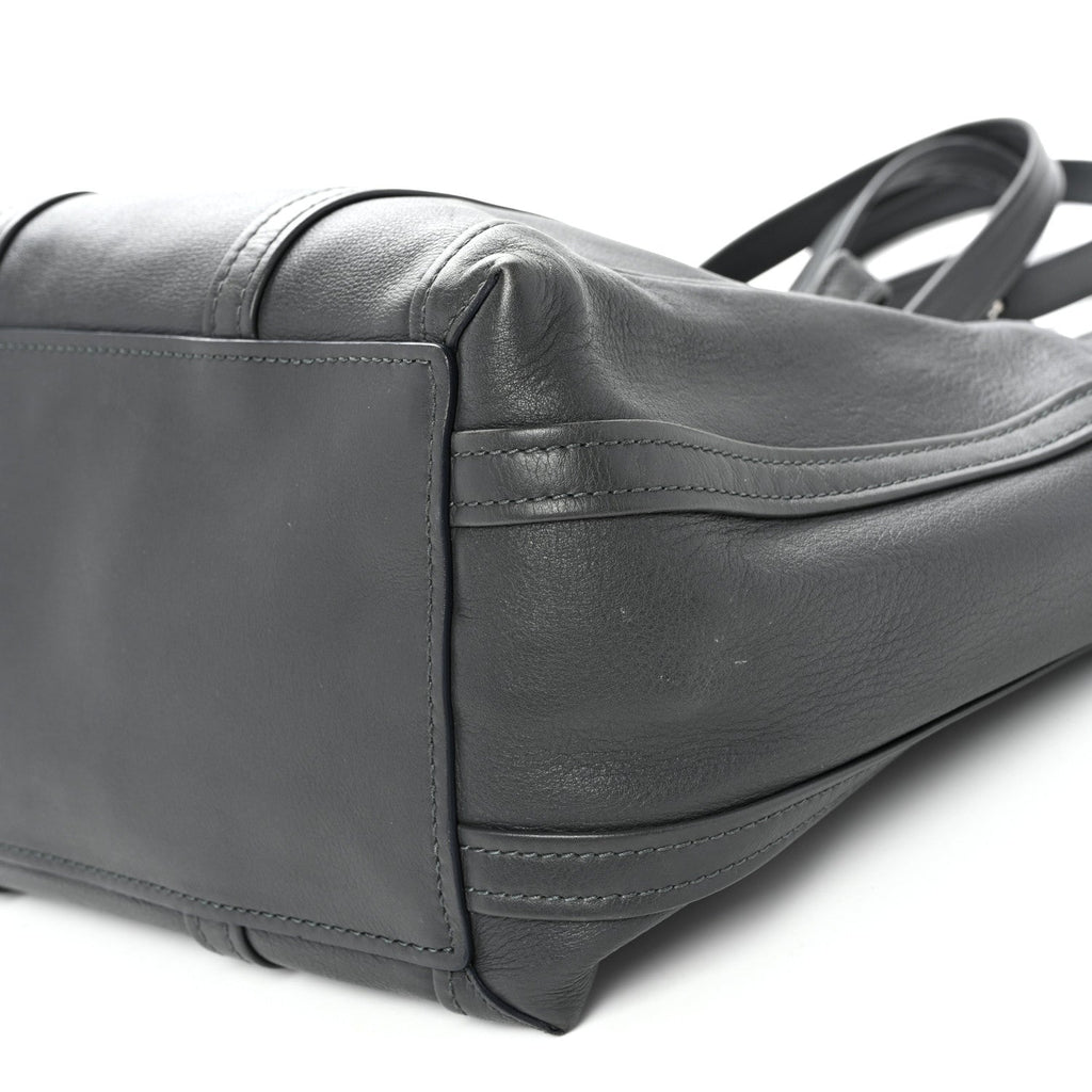Calfskin Medium Laundry Cabas Tote Gris Fossile