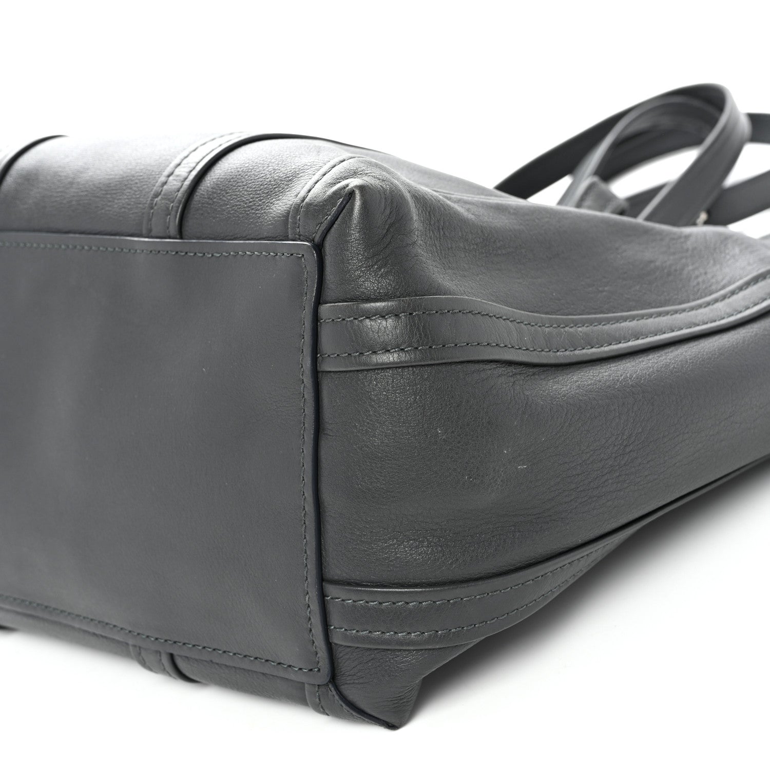 Calfskin Medium Laundry Cabas Tote Gris Fossile