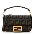 Fabric Jacquard FF 1974 Mini Baguette Tobacco Moro Black