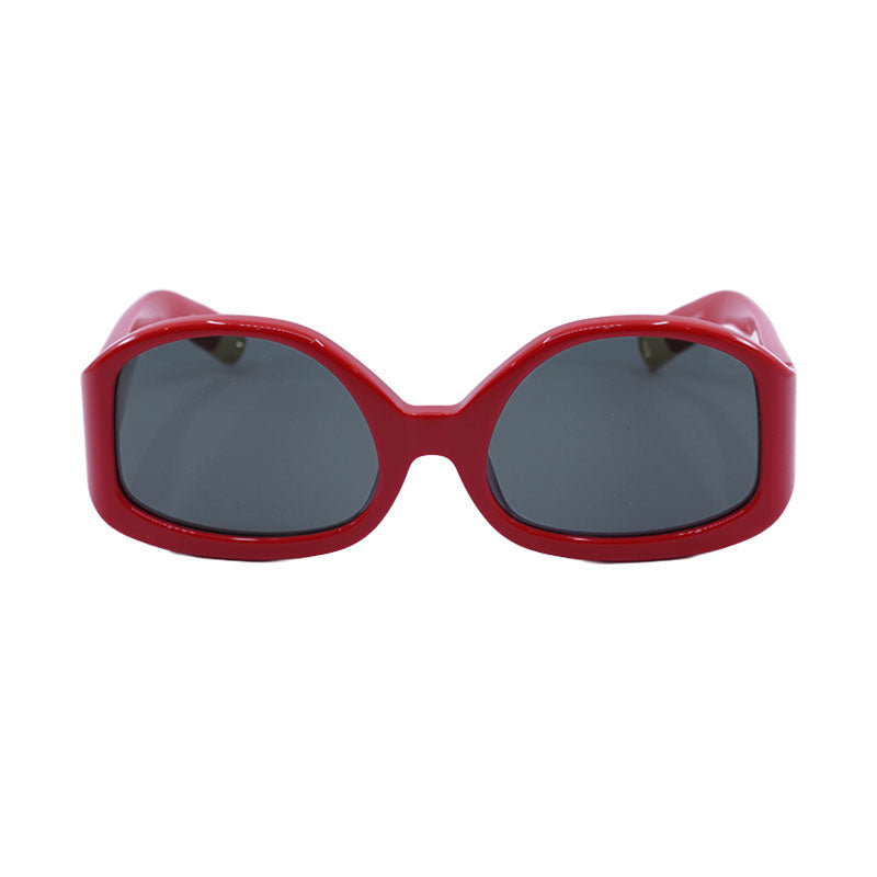 Jacquemus Sunglasses Geometric Full Rim, Shiny Black Frame and Brown Lens JAC/15C1