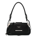 City Calfskin Saffiano Sidonie Shoulder Bag Black