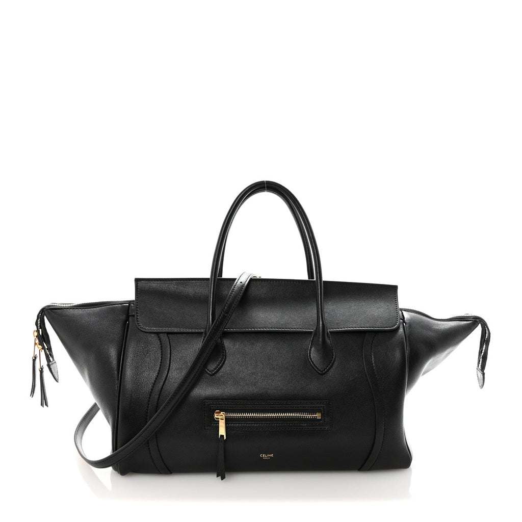 Supple Shiny Lambskin Luggage Black
