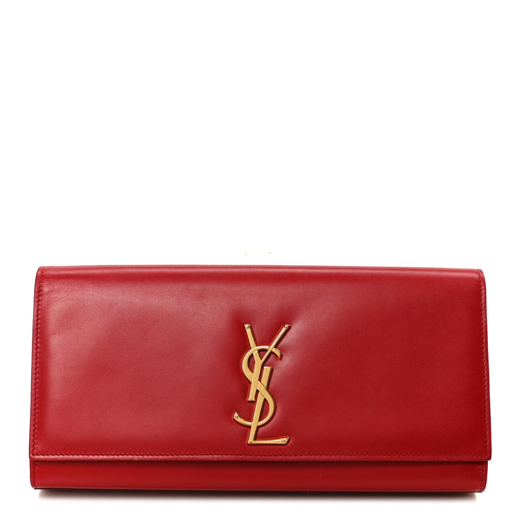Grain De Poudre Classic Monogram Cassandre Clutch Rouge Orient