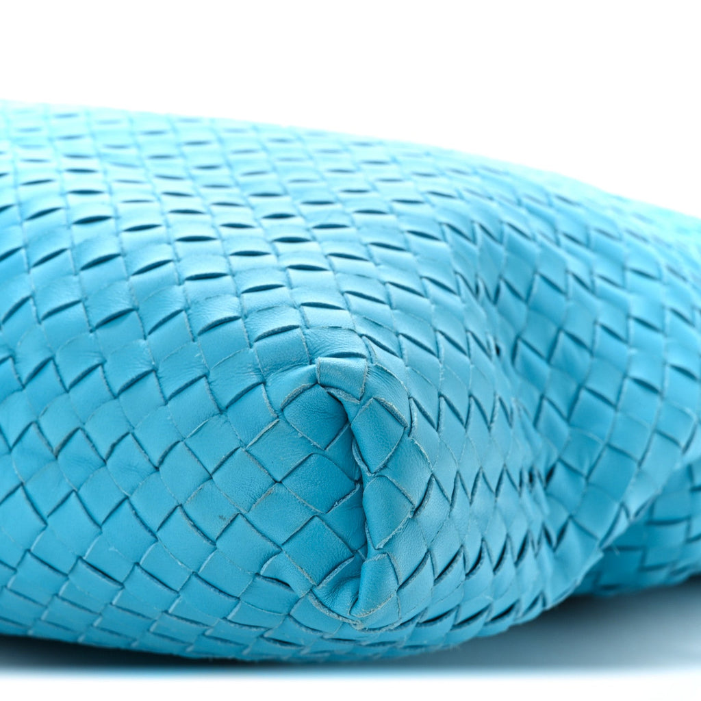 Nappa Intrecciato Maxi Convertible Tote Turquoise