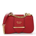 Saffiano Lux Sidonie Small Chain Crossbody Bag Fuoco